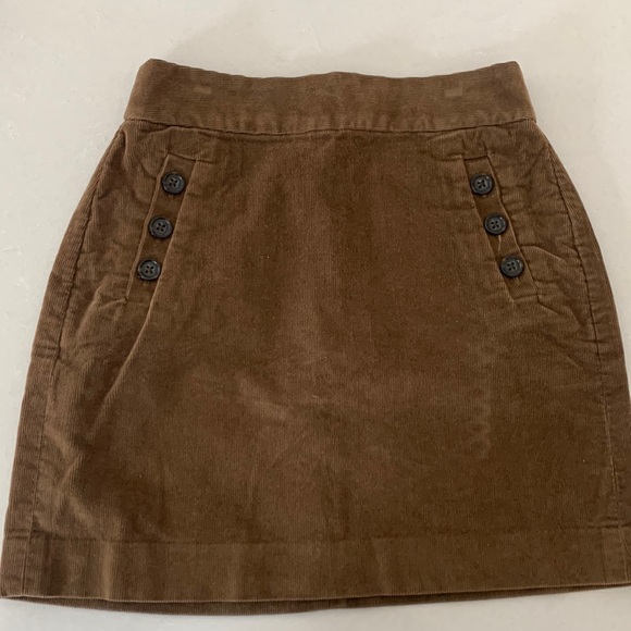 BANANA REPUBLIC corduroy size 0 kaki mini skirt - Picture 1 of 2